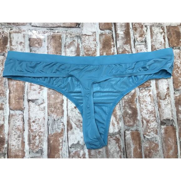 CACIQUE LANE BRYANT 14/16 BLUE SMOOTH NO SHOW COMFORT BLISS THONG PANTIES - Picture 4 of 5